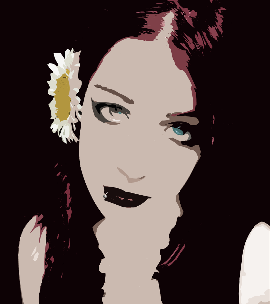 goth girl trace bitmapped